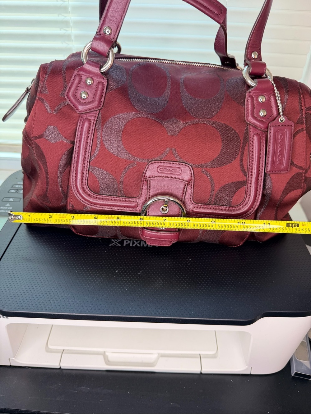 Coach Signature Satchel in Burgundy and Deep Red - Picture 14 of 15